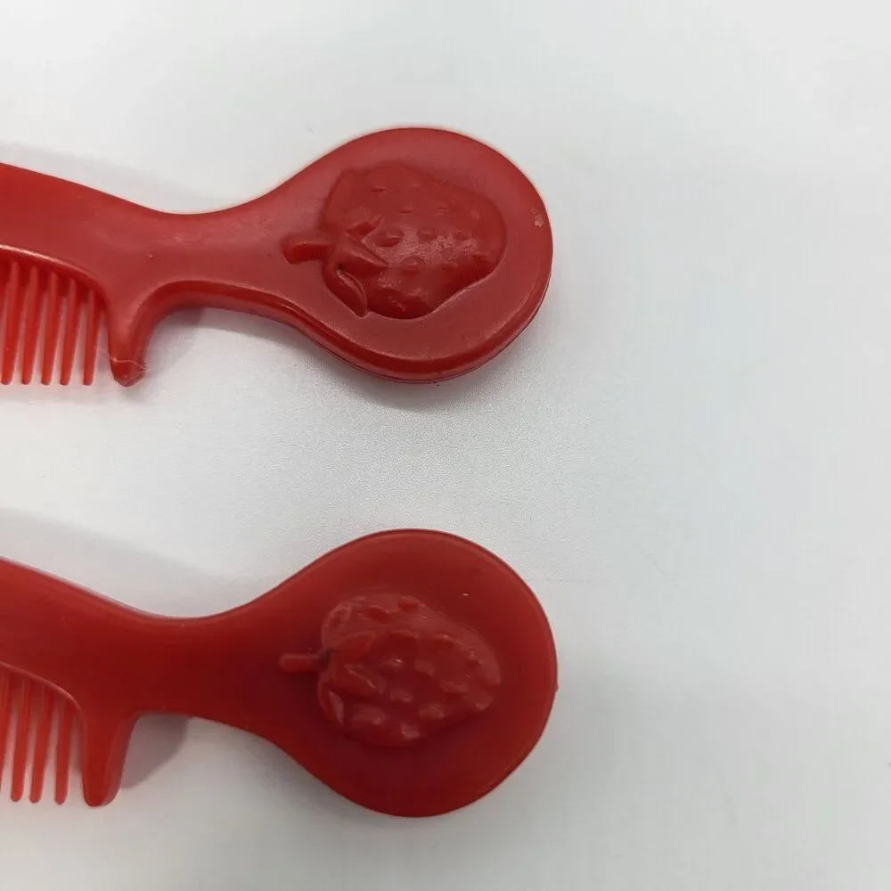 Strawberry Shortcake Red Comb for Kenner Doll Vintage Set of 2 Combs